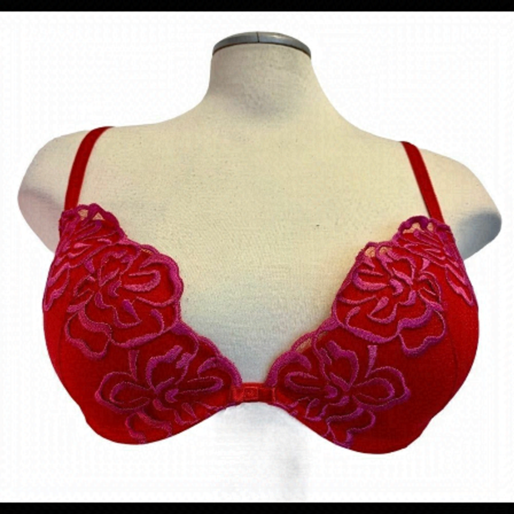 La Senza red floral padded bra size 36D